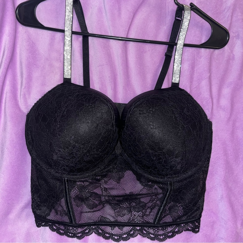 Victoria’s Secret Black Lace Push Up Bustier
